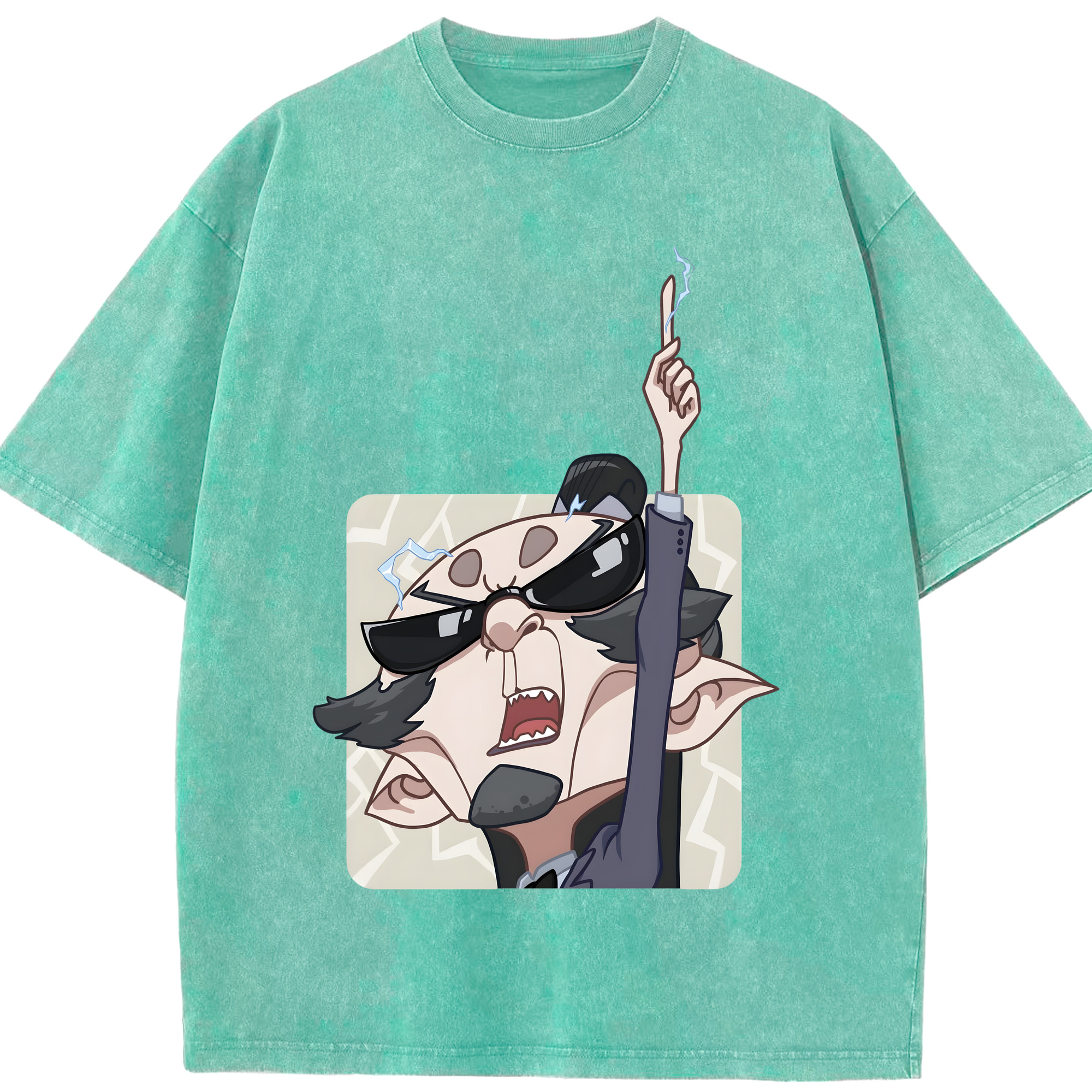 （画像用） Ne Zha 2 ナタ 魔童の大暴れ 綿100% ヴィンテージ風 半袖Tシャツ（フロントプリント）